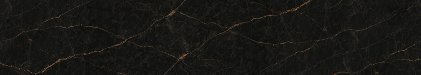 Elegant black marble texture with golden veins in panoramic format, luxury natural stone pattern for modern design and kitchen panel skinali background