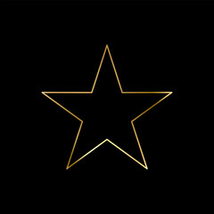 Outline Gold Star icon. Holiday stars line art
