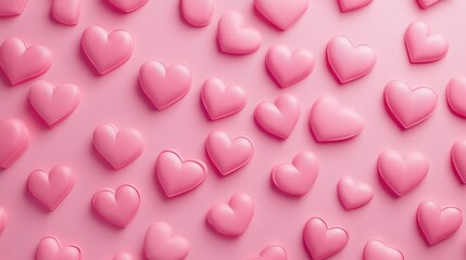 Pink Hearts Seamless Girlish Background, Perfect for Feminine Designs and Decor.