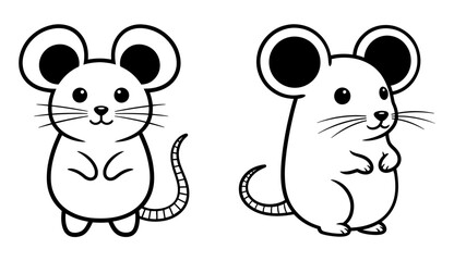 Vector art of two cute cartoon mouse characters standing
