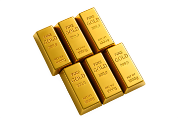 Stack of Shiny Gold Bars – Transparent PNG Wealth and Investment Concept