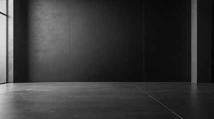 Plain Solid Black Color Background, Empty Space for Studio Room and Product Display.