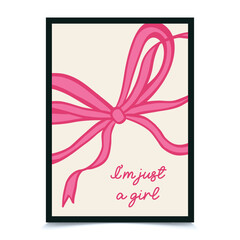 Abstract girl posters trendy bows girly things party hearts cherries cakes