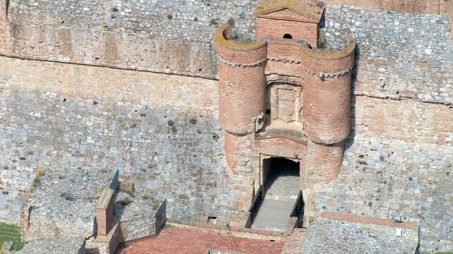 Aerial view of the historic castle of salseslechteau in france