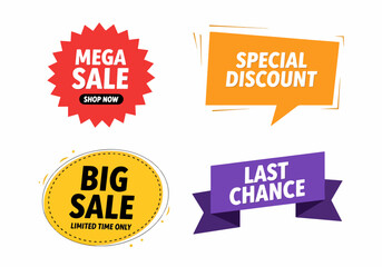 set of colorful sale labels