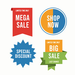 Set of sale labels, Set of vector sale labels