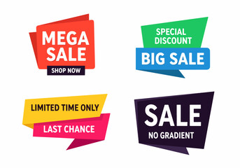 Big Vector set of promotional colourful labels and badges, Vector illustration.