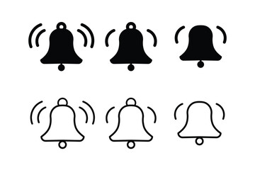 Notification Bell Icons in Solid and Outline Style