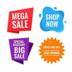 Set of sale labels, Set of vector sale labels