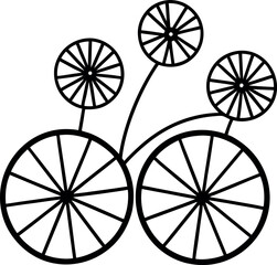 Fototapeta premium bicycle wheels made of flowers illustration on transparent background