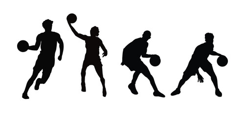 basketball players silhouettes