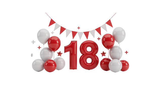 Celebrate turning eighteen with festive balloons and decorations for a happy milestone birthday event and special eighteenth celebration party