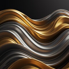 Abstract Gold and Silver Waves