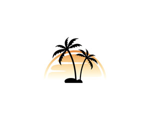 beachside logo design in the afternoon
