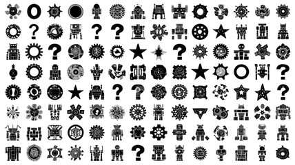 Obraz premium Large collection of abstract futuristic technology icons and symbols.