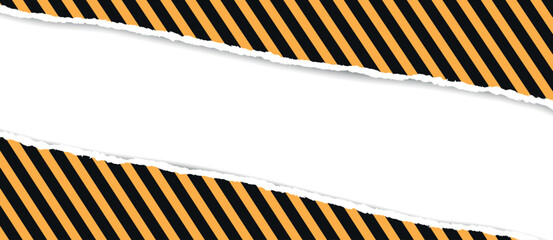Warning striped rectangular background, yellow and black stripes on the diagonal, a warning to be careful. Under construction concept background. Warning tape frame on yellow background with copy spac