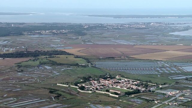 Aerial view of brouage, a fortified town in the charentemaritime department, france