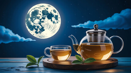 Fototapeta premium cup of tea with teapot