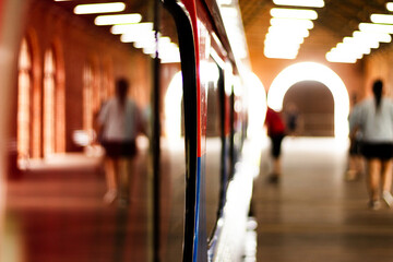 Vintage Train Station with Colorful Wagon