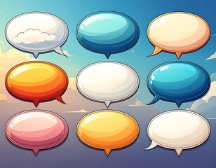 Colorful Speech Bubble Set for Cartoon Illustrations