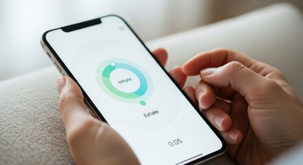 Smartphone guided breathing exercise for stress relief and improved mental well-being with focus
