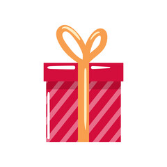 A Vibrant and Colorful Gift Box Adorned with a HeartShaped Ribbon for Special Occasions