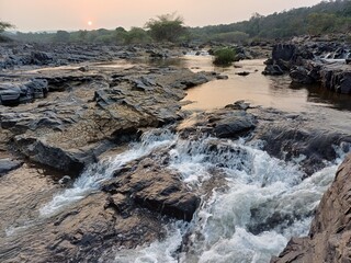 river in the mountains of the Western Ghats, mountain river.