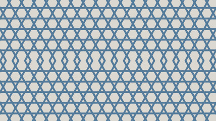 Blue geometric pattern with repeating hexagons and triangles on a light background creating an abstract design