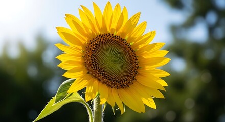 Fototapeta premium Title: Bright Sunflower in Golden Sunlight 