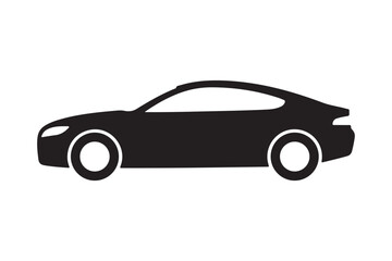 Sleek black silhouette of a modern sports car