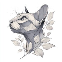 Elegant sphynx cat portrait
