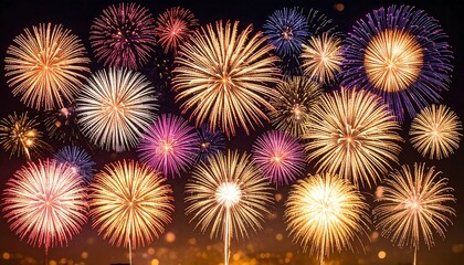 Fireworks display against a dark night sky