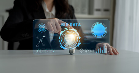 Big Data analytics technology for business intelligence and insights. A concept of processing and...