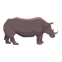 Rhino illustration isolated on white background. Vector graphic of a rhinoceros