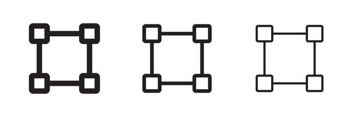 Resize frame vector line icon set