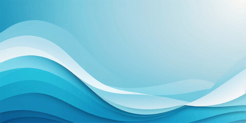 Abstract blue wave design with smooth lines and flowing light color backdrop