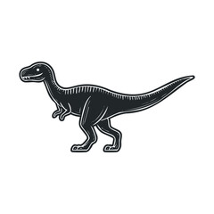 Fototapeta premium Dinosaur silhouette in playful design for childrens projects. Vector black icon