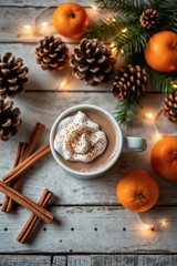 Cozy Winter Hot Chocolate with Christmas Decor