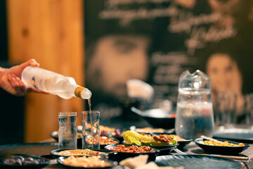 waiter serving champagne