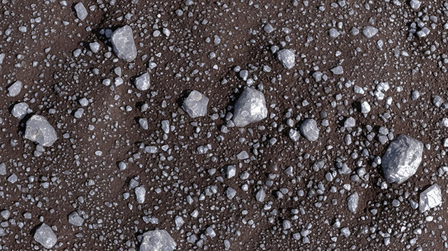 Kepler-452b Super-Earth Silicate-Rich Soil Texture, Full-Frame Top View