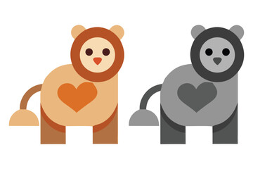 Needle felted animals, soft sculptures (2). These vector pictograms of a  graphic, design, vector, kawaii, adorable, animal, cartoon, cute, character, illustration