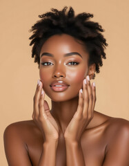 Beautiful Woman with Perfect Skin Close-up