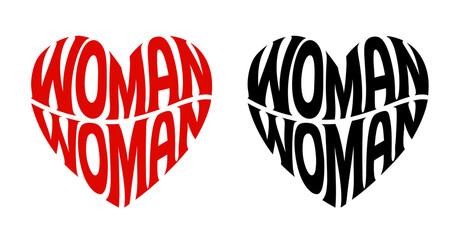 Heart-shaped sticker in colorful and black design symbolising relationship between two women 