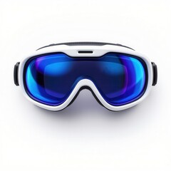 Sleek White Ski Goggles with Mirrored Blue Lens for Winter Sports