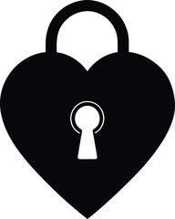 Pink Heart Lock with Keyhole Center on Transparent Background