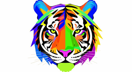 World animal day october 4 colorful tiger head illustration, abstract tiger art, wildlife animal drawing, vibrant tiger design for print vector