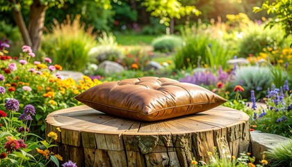 Rustic garden pillow display (1)