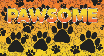 World animal day  october 4 pawsome pet paw prints background pattern design vector illustration for animal lovers and pet owners vector