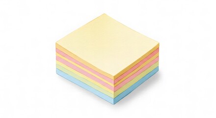 Fototapeta premium Stack of colorful sticky notes in pastel shades for organization 