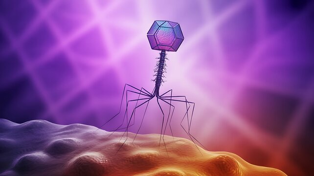 Bacteriophage Virus Attacking a Cell